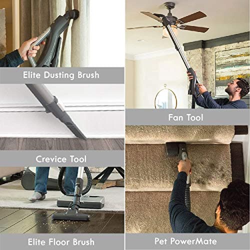 Kenmore Elite 21814 Pet Friendly CrossOver Lightweight Bagged HEPA Canister Vacuum with Pet PowerMate, Extended Telescoping Wand, Retractable Cord, 2 Floor Nozzles, and 4 Cleaning Tools-Silver/Gray — view 3