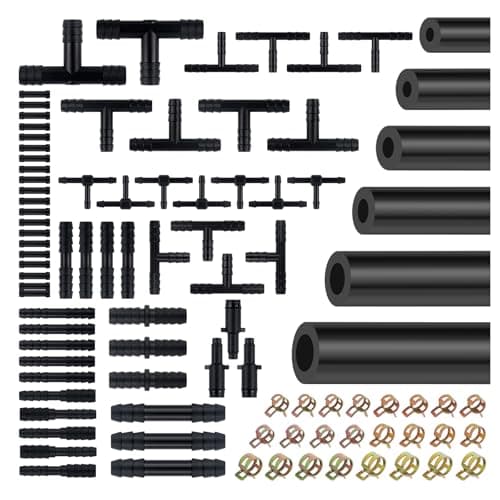 6PCS 5Ft Silicone Vacuum Hose Automotive Kit,ID 1/8" 5/32" 3/16" 1/4" 5/16" 3/8" Vacuum Lines Automotive & Hose Clamp & Vacuums Line Connectors,Professional Vacuums Line Kit
