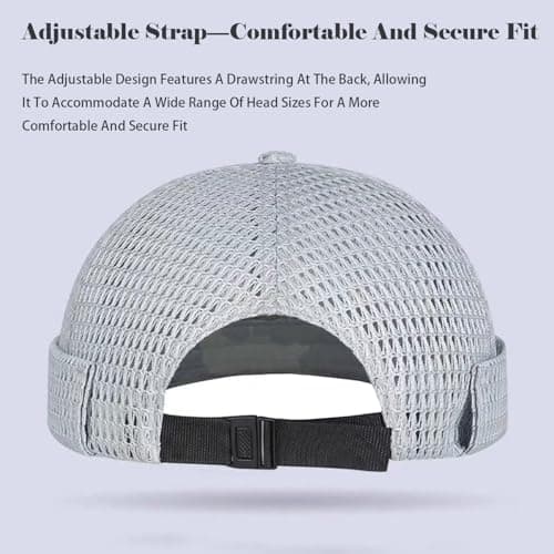 2 Pack Men's Breathable Brimless Hat Summer Style Mesh Tang, Adjustable Cap Docker Beanie, Breathable Mesh Cap (Mix-J) — view 5