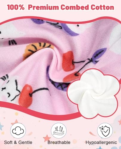 MooMoo Baby Cotton Potty Training Underwear 4 Packs Absorbent Reusable Training Pants for Girls 3T — view 3