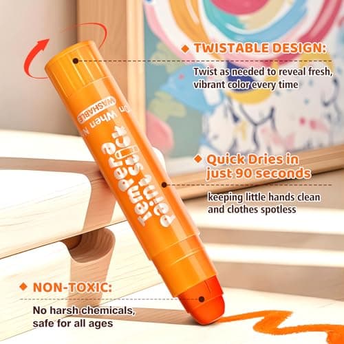 Toidgy Tempera Paint Sticks, 36 Classic Colors, Washable Solid Paint Sticks for Kids Toddlers, Painting Art Supplies for Classroom School Students, Non-Toxic, Quick Drying, Back to School Supplies — view 4