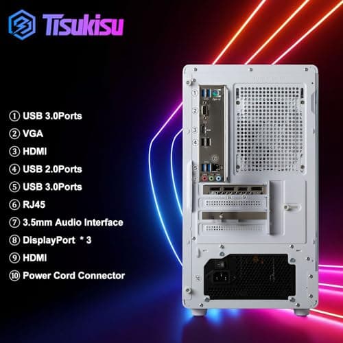 Tisukisu Prebuilt Gaming PC Desktop,Core i7 Tower Computer,RTX3050 8G,Win11 — view 6