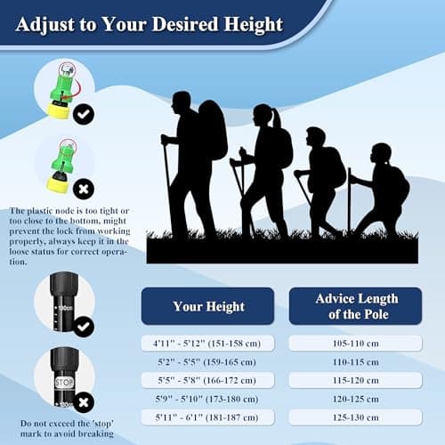 TheFitLife Nordic Walking Trekking Poles - 2 Packs with Antishock and Quick Lock System, Telescopic, Collapsible, Ultralight for Hiking, Camping, Mountaining, Backpacking, Walking, Trekking (Black) — view 4