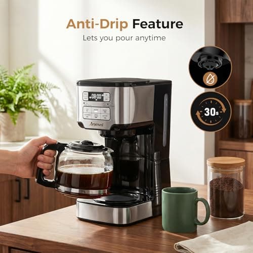 Aromvel 12-Cup Drip Coffee Maker Programmable, Adjustable Brew Strength — view 7