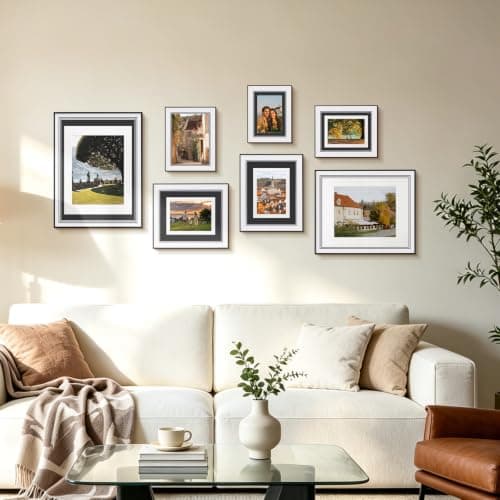 8x10 Black Picture Frame with Dual Mats - 4 Photo Display Options, 1 Pack — view 3