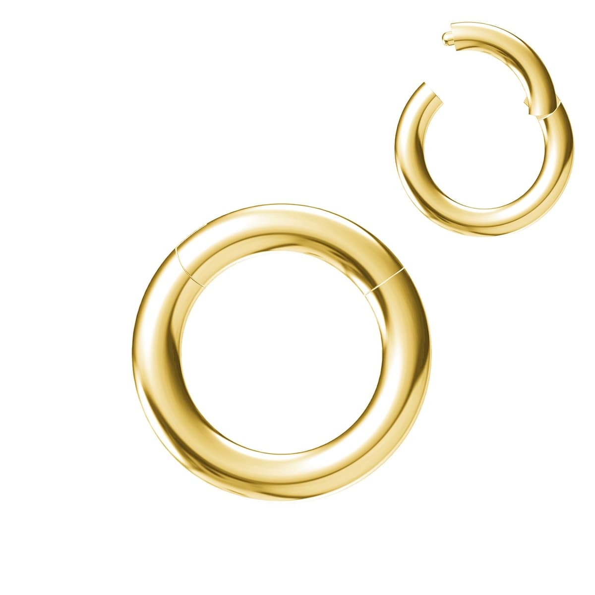 NewkeepsR 6G/8G/10G/12G/14G/16G/18G/20G Steel Nose Ring Hoop Piercing,Septum Lip Helix Cartilage Rook Body Jewellery,Diameter From 5mm to 14mm, Gold-Rose Gold-Silver tone-Black — view 22