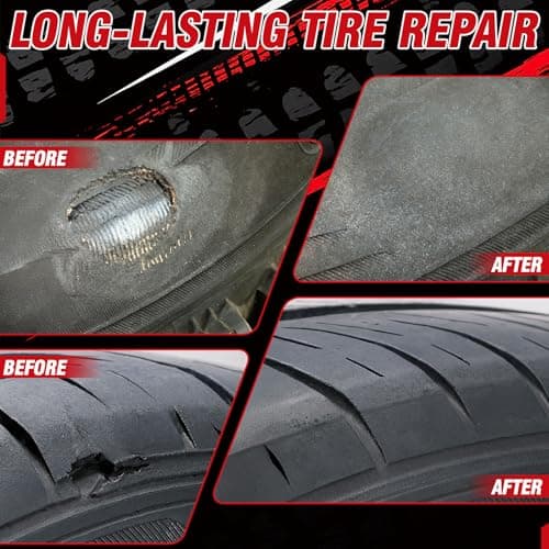 Vulcanizing Cement 8.5Oz, All Purpose Tire Repair Glue, Fast-Dry Rubber Cement Glue with Brush, Heavy Duty Tire Patch Kit for Car, Motorcycle, Bike Tires — view 2