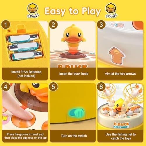 BDUCK+ Board Games for Toddlers, Kids Toys Jumping Ducks Game for Kids 4-8, 2 Players Family Board Game Interactive Educational Toy for Boys Girls, Birthday Gifts for Age 3 & Up — view 3