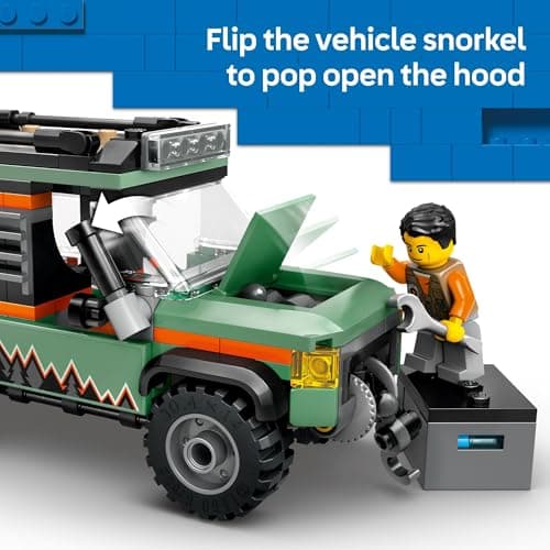 LEGO City Off-Road 4x4 Mountain Truck Toy - Building Toy Set for Kids, Boys and Girls, Ages 6+ - Fun Gift Idea for Ramadan - with Adventurer Minifigure and Accessories - 60447 — view 5