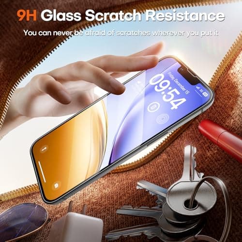TOCOL for iPhone 17e Screen Protector 6.1 inch 9H Hardness Military Grade Shatterproof 17 e HD Tempered Glass Easy Installation Case Friendly 2 Pack — view 2