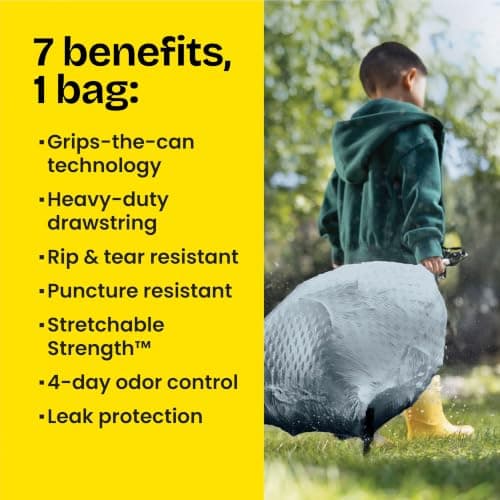 Glad Tall Kitchen Drawstring Trash Bags - Odorshield 13 Gallon White Trash Bag, Febreze Fresh Clean, 110 Count — view 5