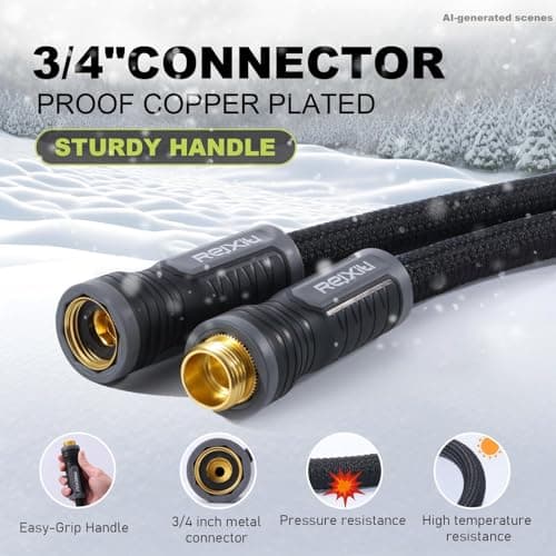 Relxitl Garden Hose, Flexible Water Hose, Ultra Lightweight Non-Expanding hose with 10 Function Sprayer, Leak proof, Pressure Resistant for Yard, Outdoor (Black, 25FT) — view 4