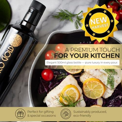 Morocco Gold New Harvest Olive Oil Extra Virgin - Polyphenol Rich 606mg/kg - Cold Pressed Olive Oil - Pure & 100% Natural with up to 4 Years Shelf-life - Fresh Harvest EVOO - (500ml (Pack of 1)) — view 4