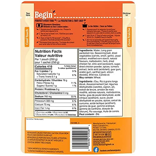 BEN'S ORIGINAL BISTRO EXPRESS Long Grain & Wild Rice Roasted Chicken Flavour, Side Dish, 250g Pouch