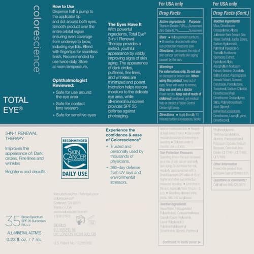 Colorescience Total Eye 3-in-1 Renewal Therapy, 0.23 Fl Oz, Medium — view 7