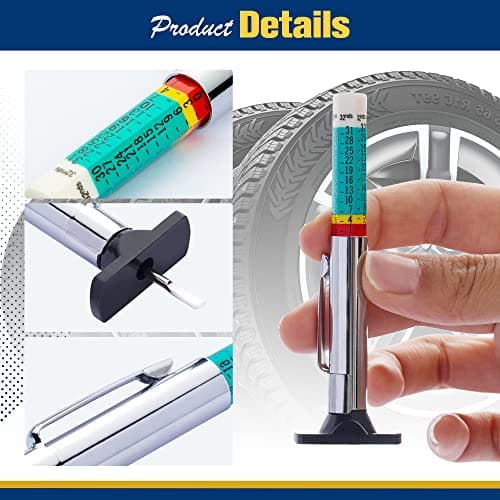 WSERE 2 Pieces Car Tire Depth Gauge Tester Tyre Tread Metric Gage Motors Measures Tool, Fast Accurate Measurement and Ensure Safety — view 3