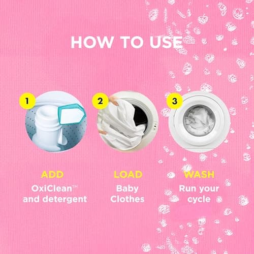 OxiClean All-Purpose Baby Enzyme Stain Remover Powder for Cloth Diapers, Bedding, Blankets, and Upholstery - Colour Safe, Chlorine Bleach, Fragrance Free, 1.36 kg — view 2