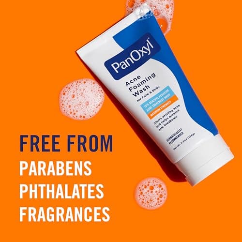 PanOxyl 10% Benzoyl Peroxide Acne Foaming Wash, Maximum Strength, Daily Acne-Fighting Face and Body Cleanser, Face Wash to Clear, Treat and Prevent Acne Pimples and Stubborn Breakouts, 5.5 Oz Tube — view 4