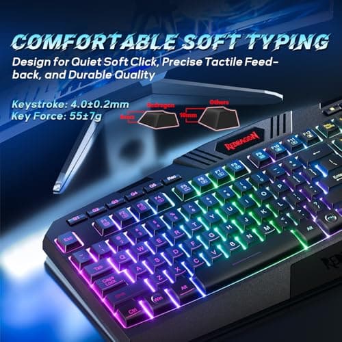 Redragon S101-3 PRO Gaming Keyboard and Mouse, RGB Backlit Programmable Keyboard Mouse with Software, Independent Macro Record Keys, Value Combo Set, New Update Version — view 3