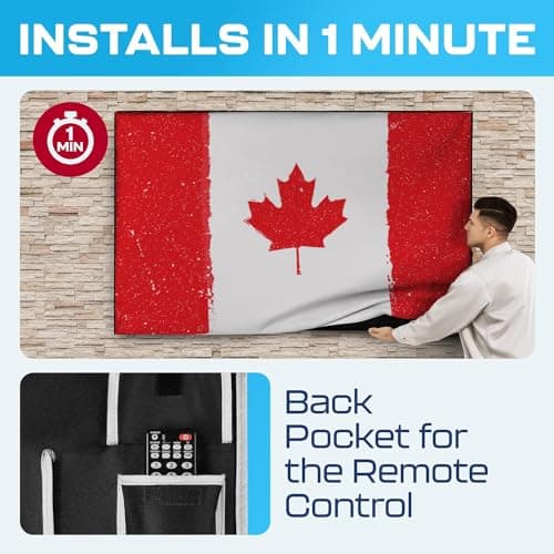 Outdoor TV Cover 55 Inch | Waterproof and Weatherproof TV Covers | Outdoor TV Enclosure-Protector for Outside TV Display Protectors – Canadian Flag — view 3