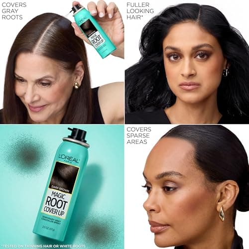 L'Oreal Paris Magic Root Cover Up Gray Hair Spray, 100% Gray Hair Coverage with Buildable, Lightweight, Transfer-Resistant, and Temporary Formula, Ammonia-Free, Dark Blonde, 2 oz (1 Count) — view 2