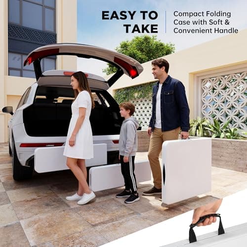 6 FT White Picnic Folding Table Set with 2 Benches, Portable Patio Dining Sets for Backyard, Lawn, Event, Party, Camping — view 4