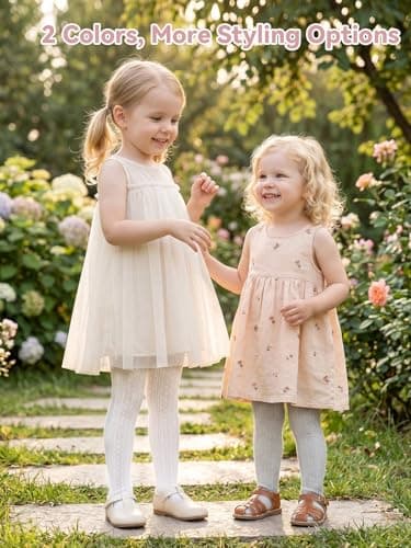 Miipat Baby Girl Tights Toddler Footed Leggings Mesh Lace Stockings 2 Pack Little Kids Hollow Pantyhose(WhiteGreyDiamondLace,2-4T) — view 4