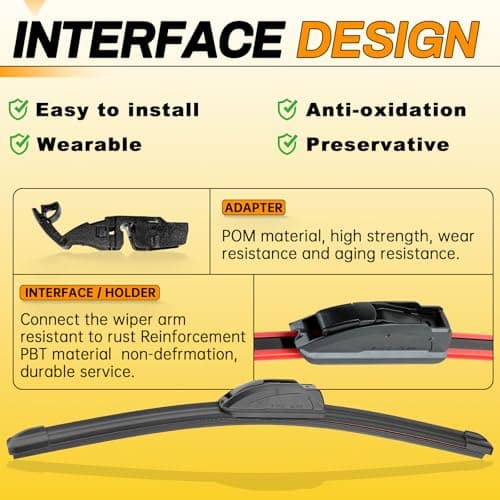 AUTOBOO 26" and 16" Windshield Wipers Blades (Pack Of 2),OEM Quality Premium All-Seasons Wiper blades,Stable and Quiet wiper blades — view 5