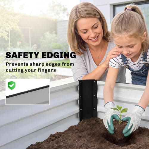 Outsunny Galvanized Raised Garden Bed, 8 x 1.3 x 1.5ft Rectangular Planter Box, Reinforced Outdoor Raised Bed with Open Bottom for Vegetables, Flowers, Herbs, Black — view 5