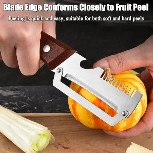 Vegetable Peeler - Wooden Handle Stainless Steel Multi-functional Peeler — view 4