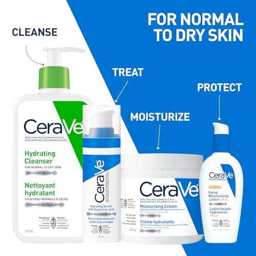 CeraVe Moisturizing Cream, Daily Face, Hands, & Body Cream Moisturizer for Dry Skin With Hyaluronic Acid and Ceramides for Women and Men. Sensitive skin, Oil-free, Non-comedogenic, Fragrance-Free, 539 Grams — view 5