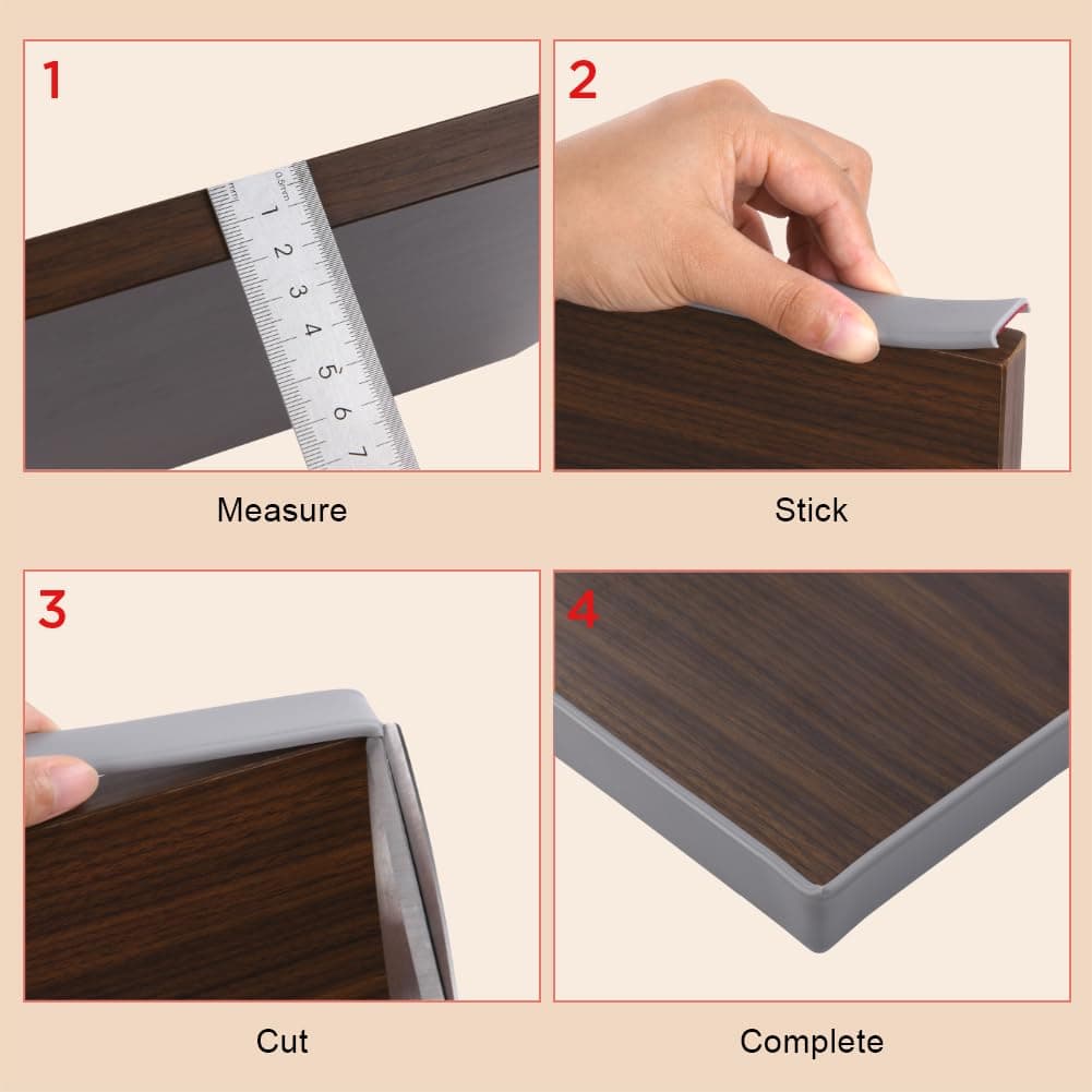 flintronic 5m*12mm U-Shape Flexible Furniture Edge Banding, Baby Safty Baby Edge Protector, Self Adhesive TPE Wood Edging Tape, DIY Furniture Edge Trim for Table, Cabinet, Furniture Restoration — view 4