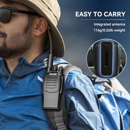 Retevis H777 Walkie Talkies Long Range Built-in LED Flashlight Charger Dock Rechargeable Walkie Talkie for Adults 2 Way Radios Long Range Famliy Outdoor Hiking(2 Pack) — view 5