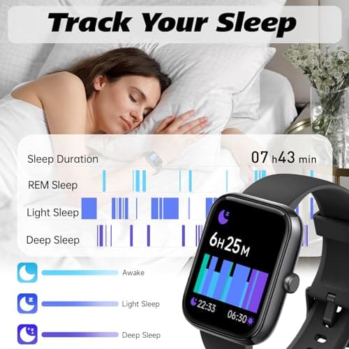 Smart Watch for Men Women with Bluetooth Call, Alexa Built-in, Heart Rate & Sleep Monitor, 1.83" DIY Dial Fitness Watch with 100+ Sport Modes, IP68 Waterproof, Compatible with Android iOS — view 6
