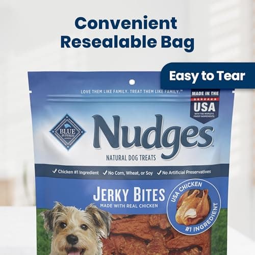 Blue Buffalo Nudges Chicken Jerky Bites Natural Dog Treats, Tender & Meaty Dog Snacks, Healthy Reward or Training Treat, Made in the USA with Real Chicken, No Artificial Preservatives, 16 oz. — view 3