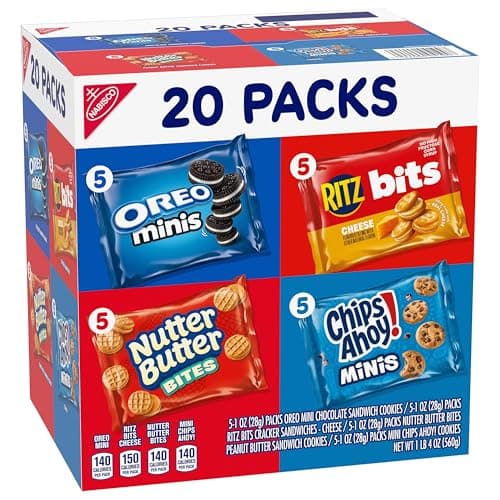 Nabisco Snacks Variety Pack, OREO Minis, Nutter Butter Bites, CHIPS AHOY! Minis Cookies, and RITZ Bits Cheese Sandwich Crackers, 20 Snack Packs — view 10