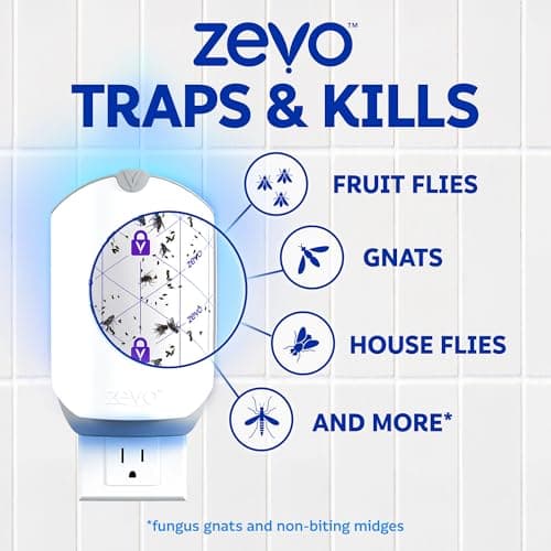 Zevo Flying Insect Trap Official Refill Cartridges - Fits Zevo Trap and MAX Indoor Fly Trap, Trap+Lock Technology Fly Trap Refill for Gnats, House Flies & Fruit Flies (6 Official Refill Cartridges) — view 3