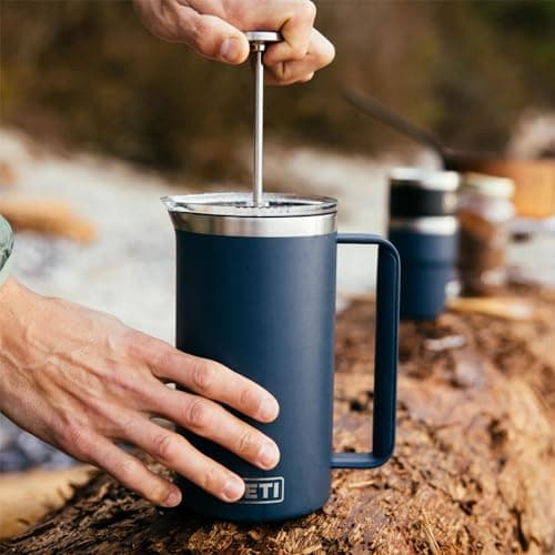 YETI Rambler 34 oz. French Press Coffee Maker, with GroundsControl Filter, Navy — view 5