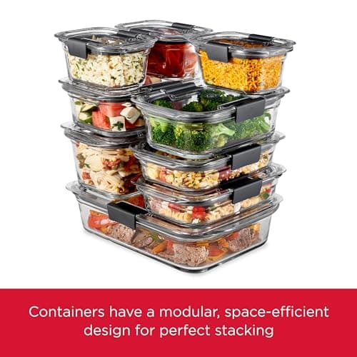 Rubbermaid Brilliance Glass Food Storage Containers, 3.2 Cup, Set of 4, BPA-Free, Leak-Proof, Clear — view 2