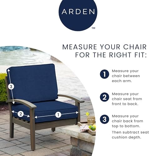 Arden Outdoor Deep Seat Cushion Set (2-Pack), 22 in x 24 in, Weather-Proof, Rain-Proof, Fade Resistant Patio Cushion for Chair, Sofa, and Couch Alana Tile — view 2