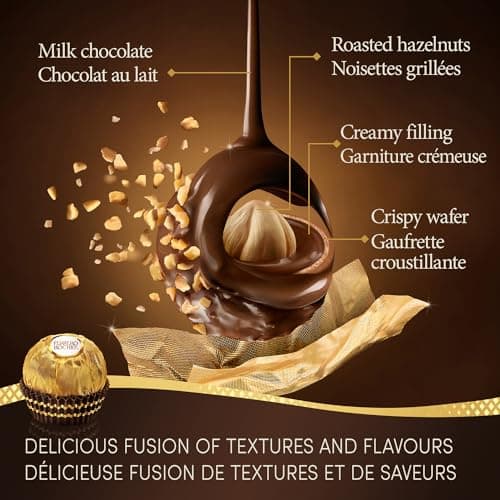 FERRERO ROCHER Fine Hazelnut Milk Chocolate - 3 Individually Wrapped Chocolates Per Pack - 12 Packs - 450 g — view 4