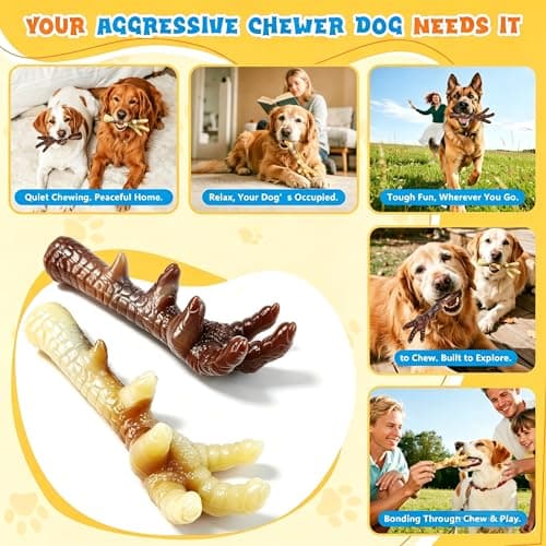 WOWBALA Dog Chew Toy Aggressive Chewers - 2 Pack Indestructible Dog Toys - Tough Dogs Toy to Keep Them Busy - Pet Toys for Medium, Large Breed，Teeth Cleaning & Boredom Relief（2 Pack） — view 4