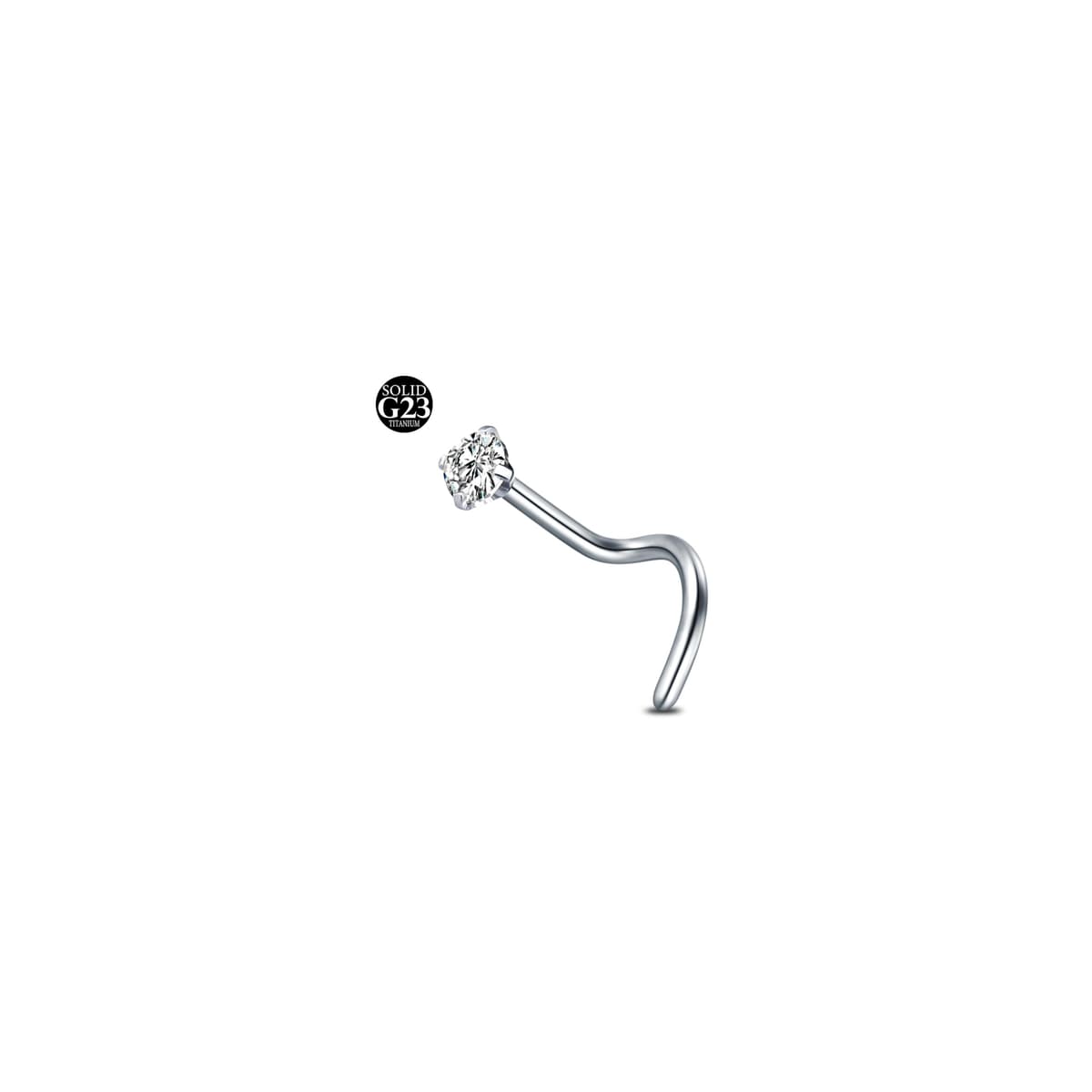 AceFun 20G piercing nariz titanio plata 1 forma G23 plata recta Piercing nariz Joyería para Mujeres Hombres plata circonio cúbico diamantes 1.5mm 2mm 2.5mm 3mm — view 8