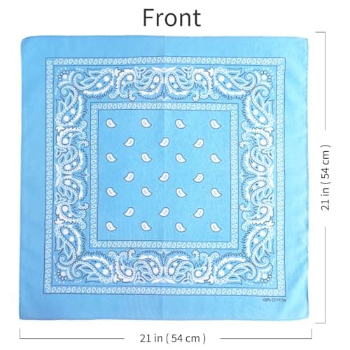 APIGANIZ 100% Cotton Bandanas, 21 x 21 inches, Set of 6 (Basic - Blue Collection) — view 5