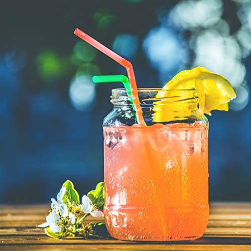 ALINK 500-Pack Solid Colors Flexible Drinking Straws, Plastic Disposable Bendy Straws - 7.75" x 0.23" — view 4