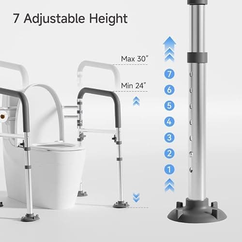 Loyoda Toilet Safety Frame for Seniors, Adjustable Toilet Safety Rail — view 2