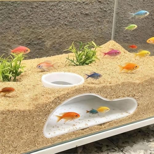 Fish Watching Tunnel Aquarium Hideout Tube for Shrimp For Cave Shelter Loach Hiding Spot Underwater Viewing Passage Plastic Corner Fish Tube(Small White) — view 4