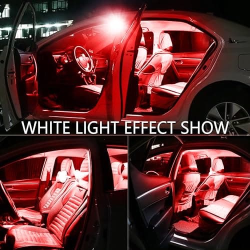 20PCS Soft Bright Car Interior Lights,Multiple Colors LED Bulbs,Automotive Replacement Lighting Products,Multifunctional Dome Lights/License Plate Lights/Trunk Lights/Map Lights (Red) — view 5