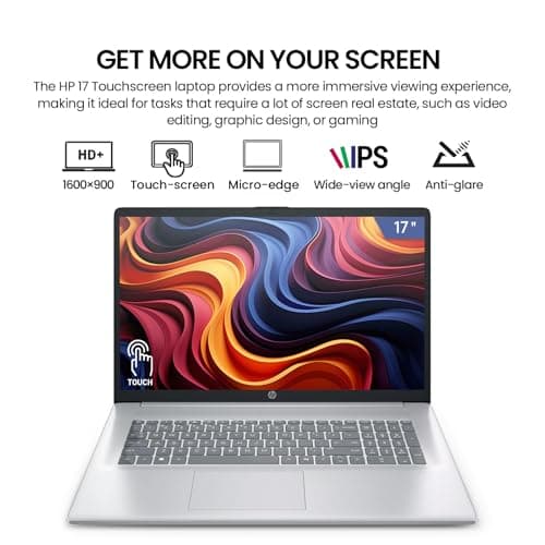 HP 2026 17 Inch Laptop Touchscreen Computer, 17.3 HD+ IPS Touch Screen Business Laptop AI PC, 15th Gen Intel Core Ultra 7(12-Core), 32GB DDR5 RAM 1TB SSD|Windows 11 Pro, 10-Key Backlit Keyboard|WiFi6 — view 5