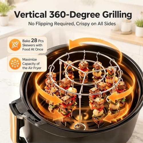 P&P CHEF Air Fryer Accessories Kit, Air Fryer Grill Skewer Rack for Oven